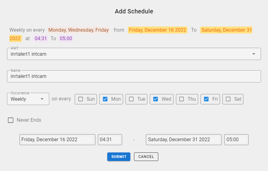 SchedulerWeekly